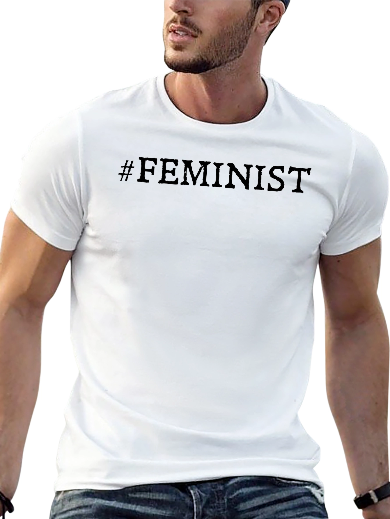 #Feminist Black Unisex T-Shirt - Modern Style