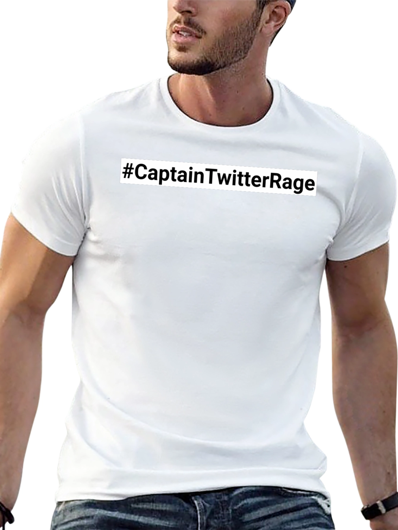 #CaptainTwitterRage T-Shirt - Black Crew Neck Tee