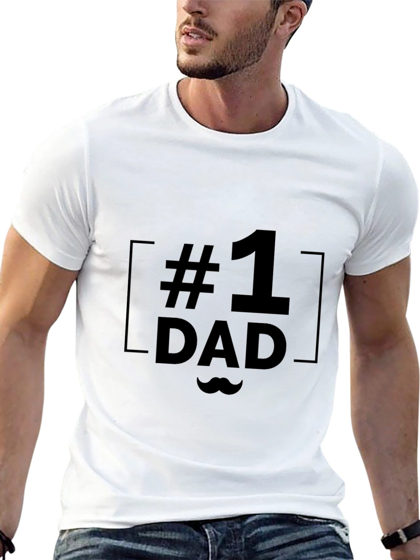 #1 Dad Black T-Shirt - Fathers Day Gift