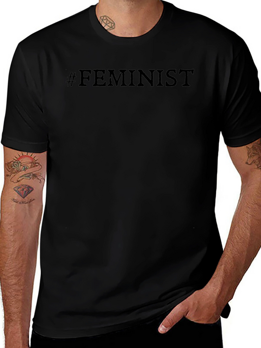 #Feminist Black Unisex T-Shirt - Modern Style