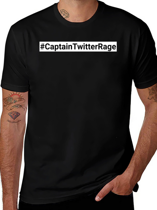 #CaptainTwitterRage T-Shirt - Black Crew Neck Tee