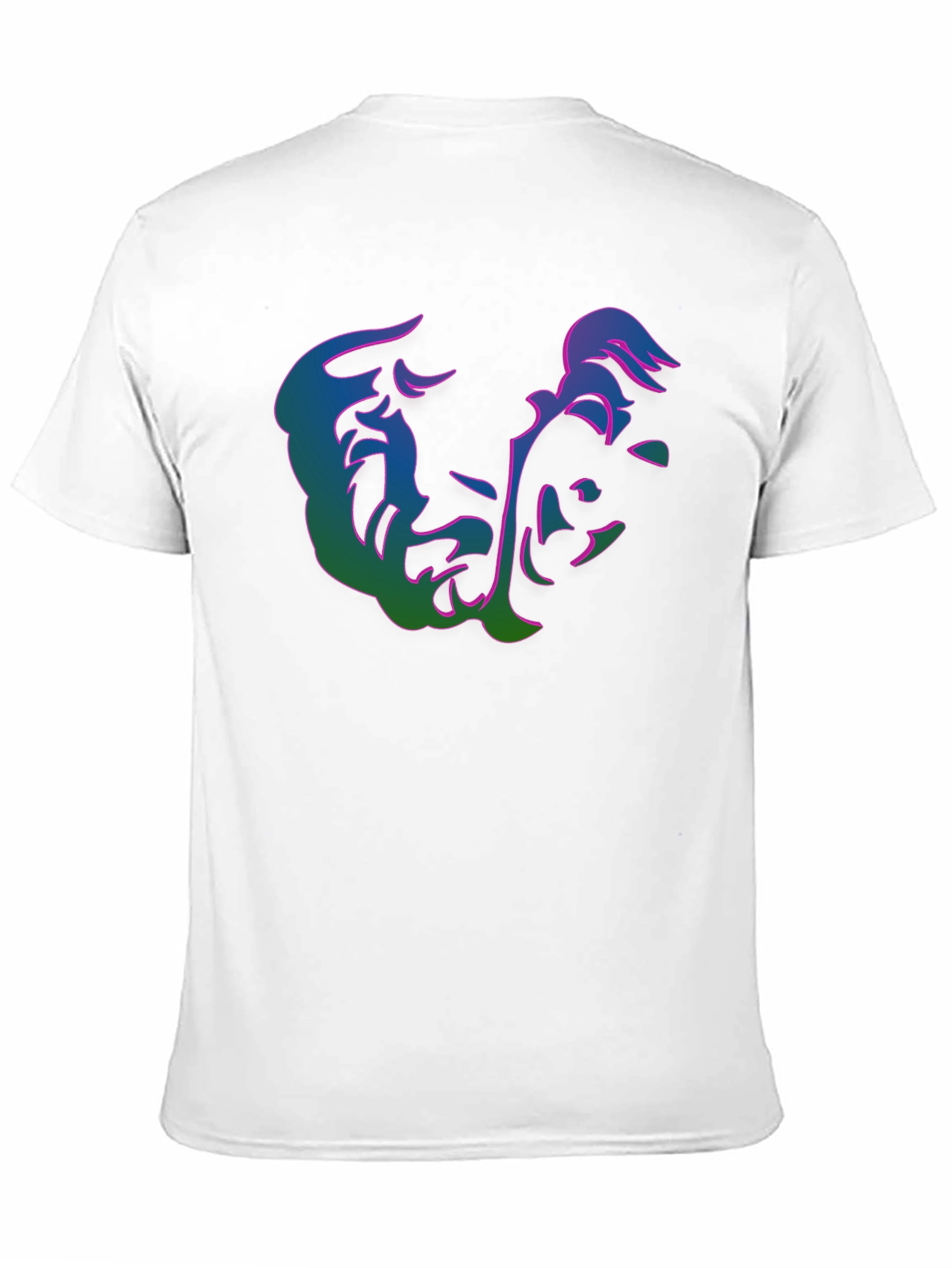 Abstract Face Graphic Print Black T-Shirt